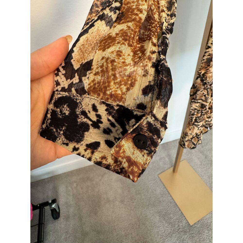ba&sh | Rackel Ruched Snake-Print Georgette Mini Dress - Picture 7 of 12